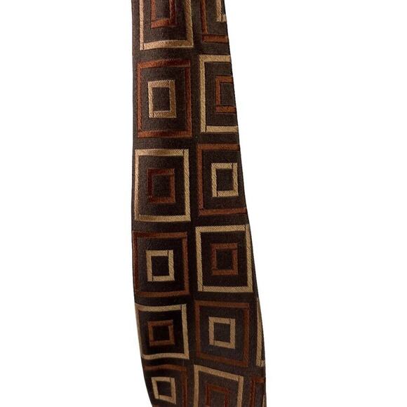 Jos A Bank Signature Collection Mens Italy Made Brown 100% Silk Tie Necktie - Picture 6 of 16
